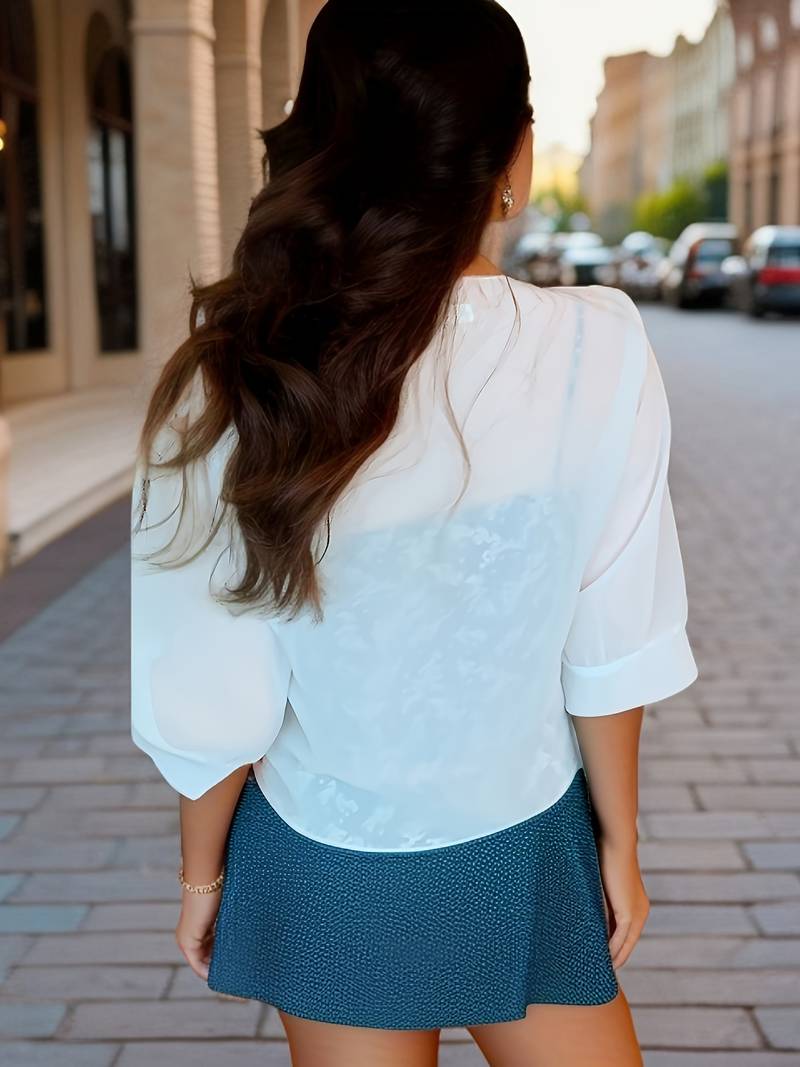 Katie – Airy Blouse with Open Front