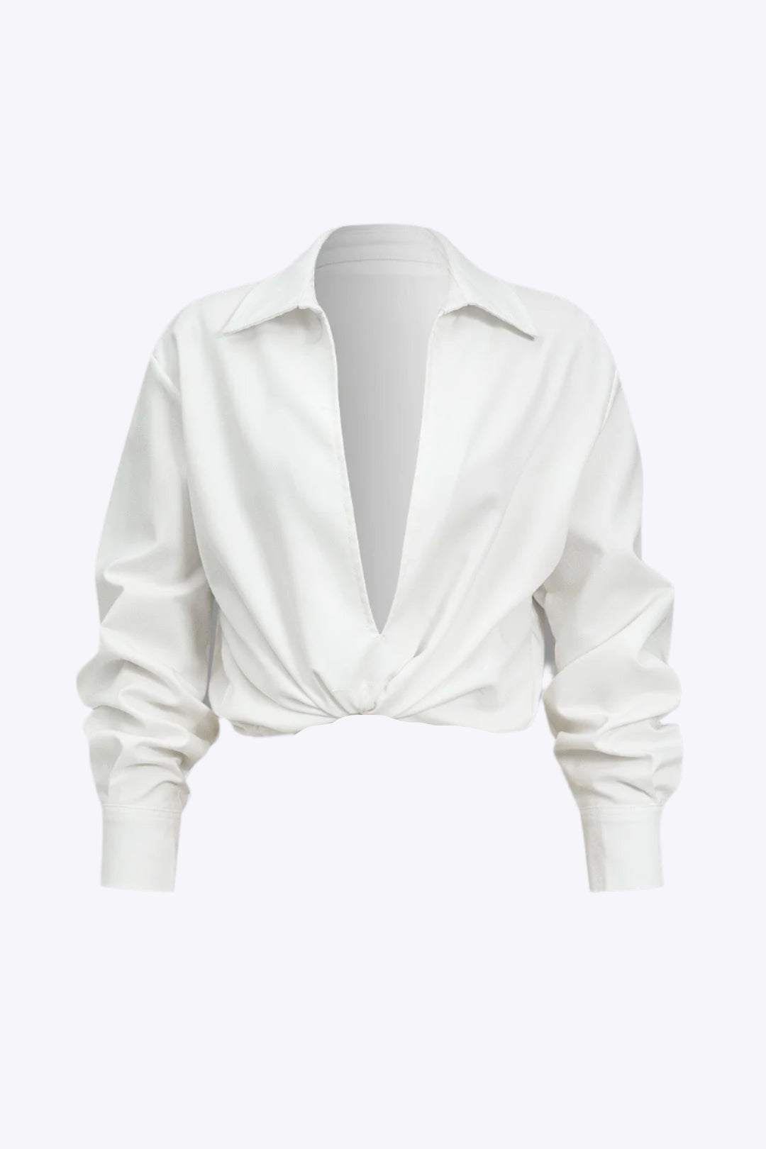 Nicola - Klassieke V-hals Effen Stijl Dames Lange Mouwen Shirt