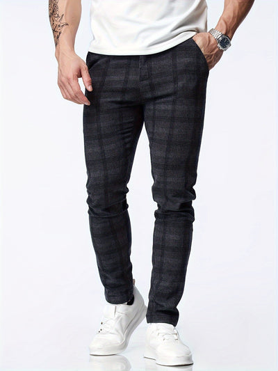 Thijs | Geruite casual slim-fit broek