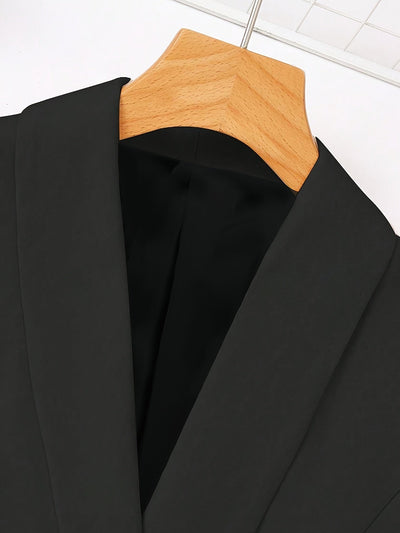 Gisla - Elegant Solid Color Two-Piece Blazer Set