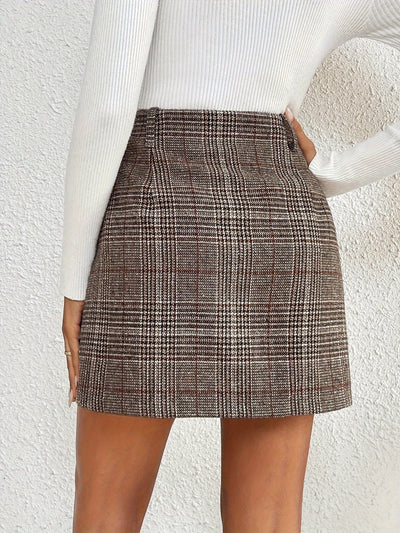Sophie | Geruite high waist mini rok