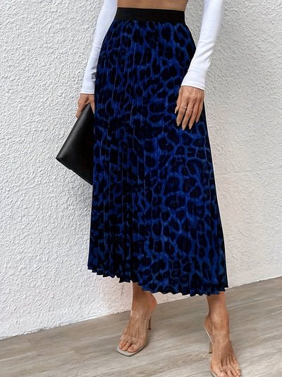 Lara | Pleated leopard print skirt with high waist