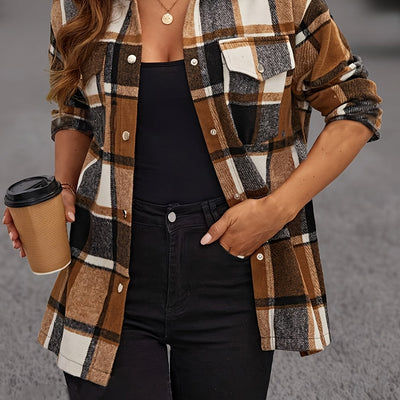 Femke | Geruit casual overhemd met lange mouwen