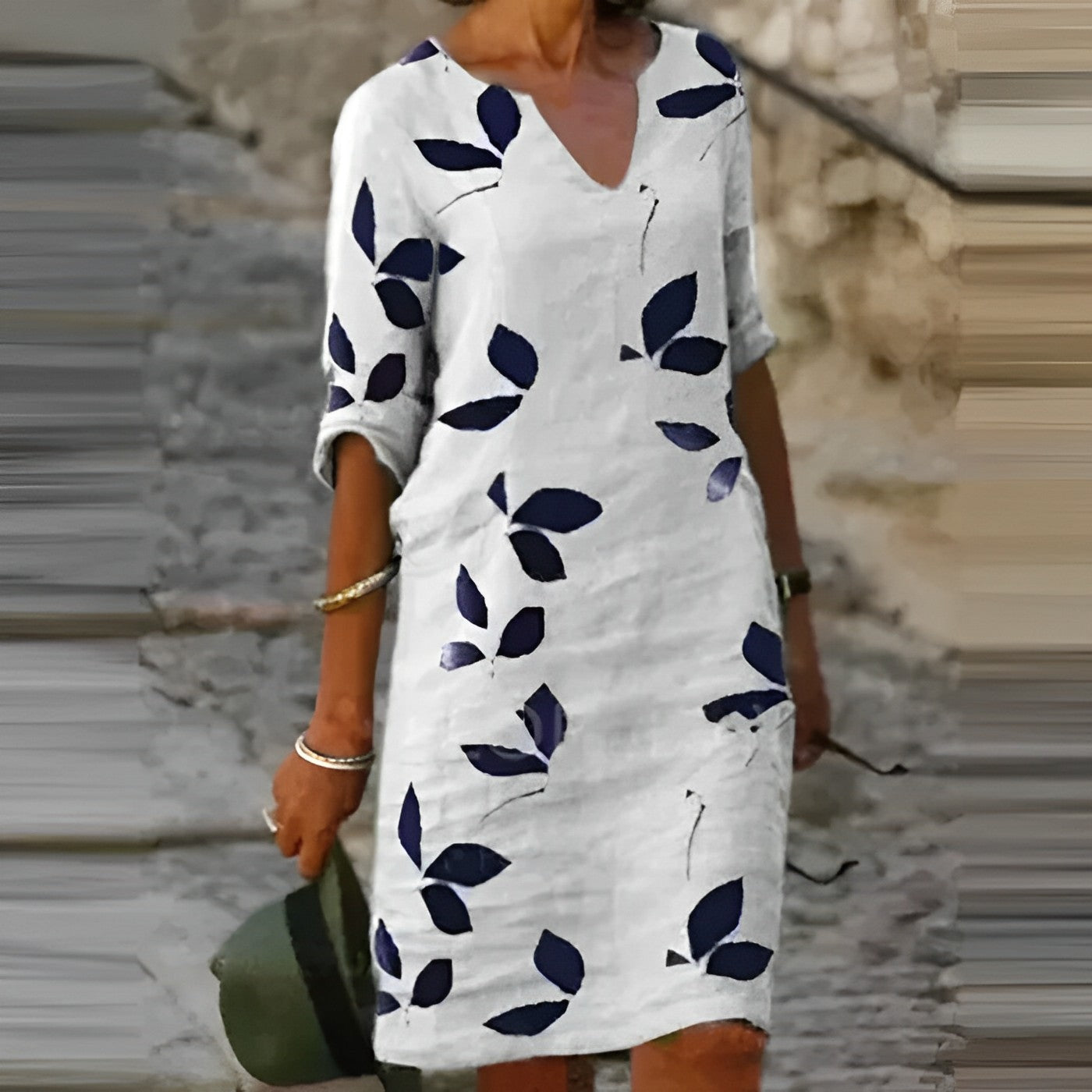 Dames Zomerse Jurk met Bladerenprint