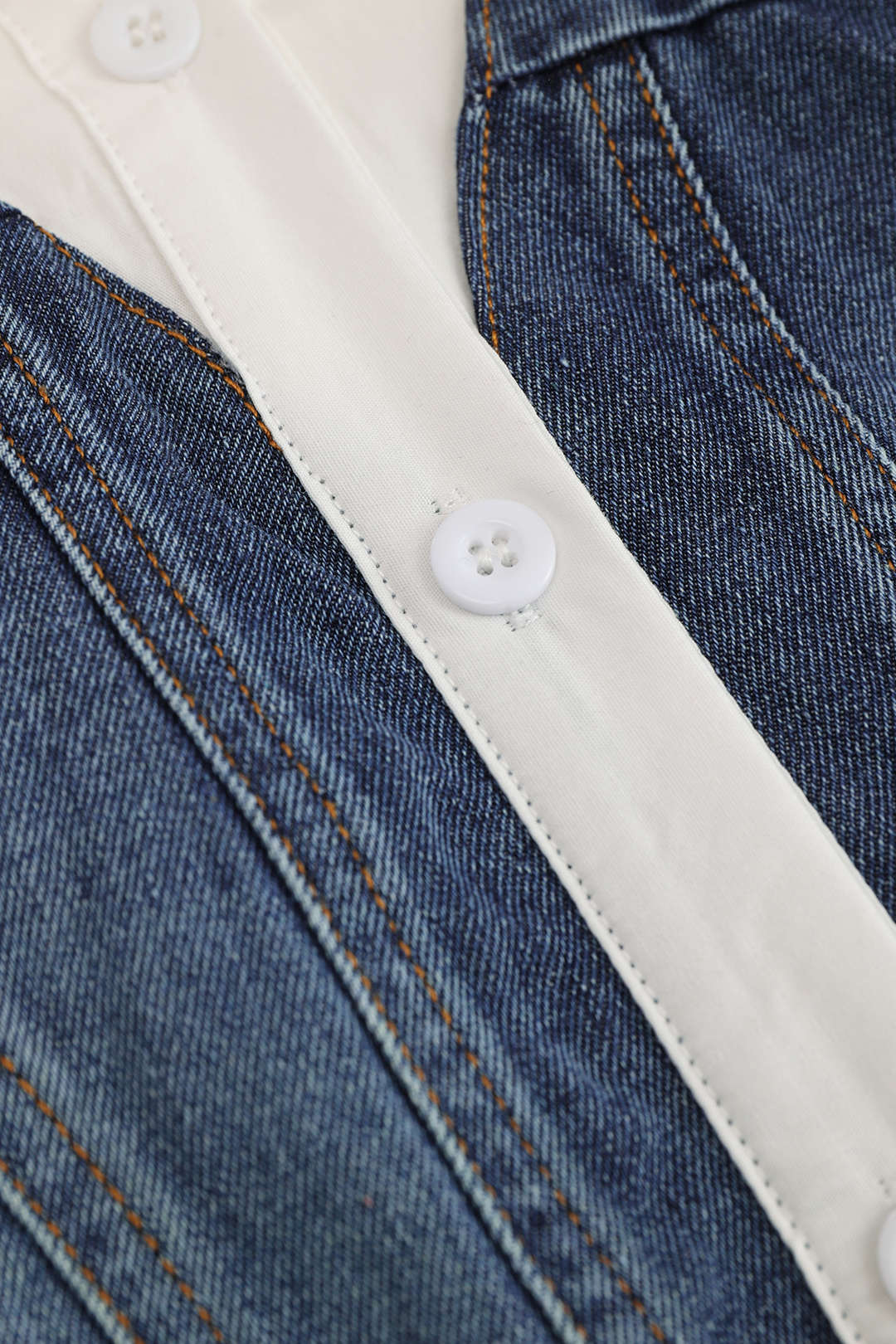 Harper - Modern Patchwork Detail Women's Corset Long Sleeve Shirt