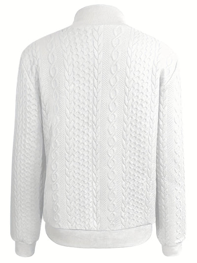 Feline | Casual bomberjack met textuur en ritssluiting