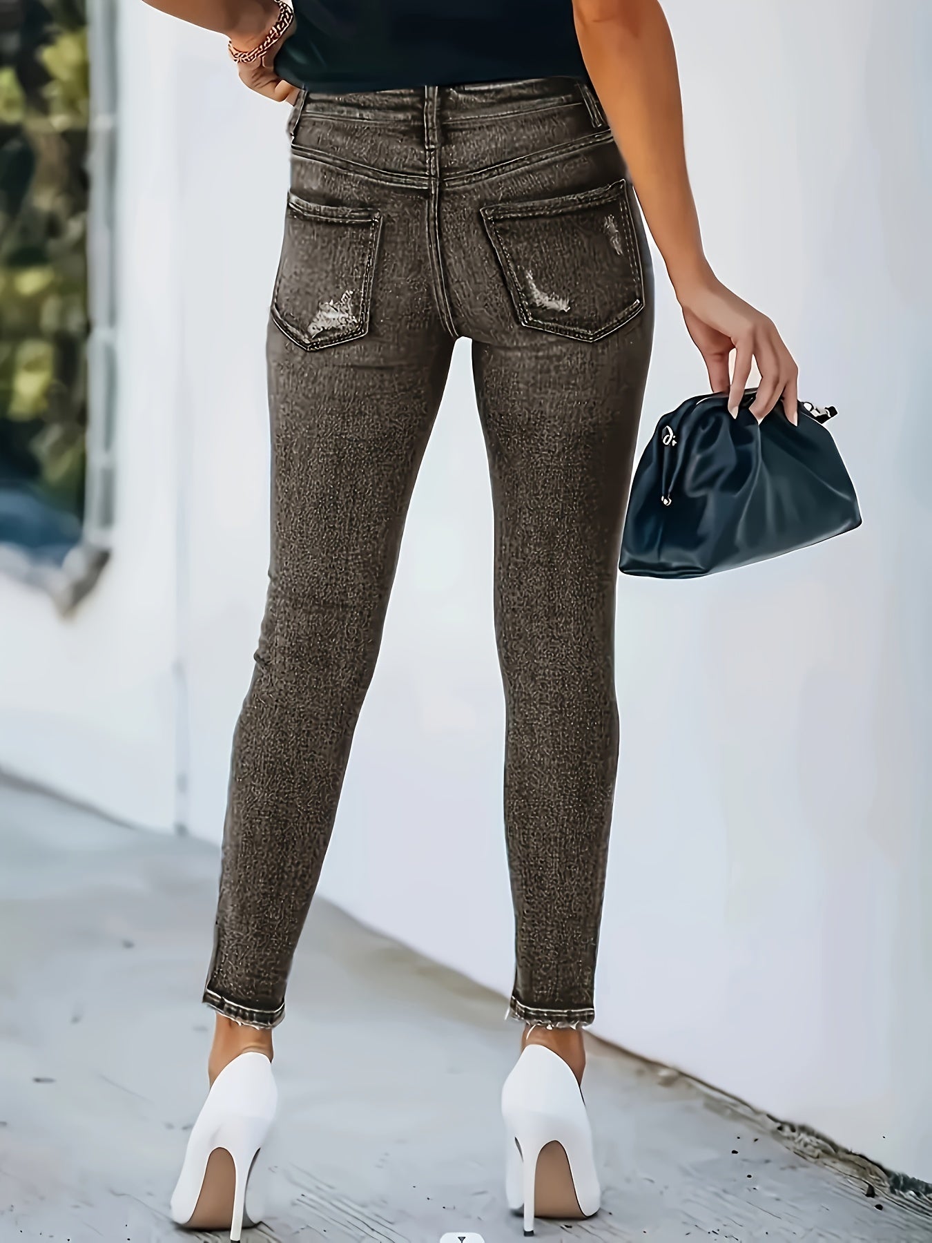 Nina | Modieuze & veelzijdige skinny jeans met hoge taille in klassiek blauw