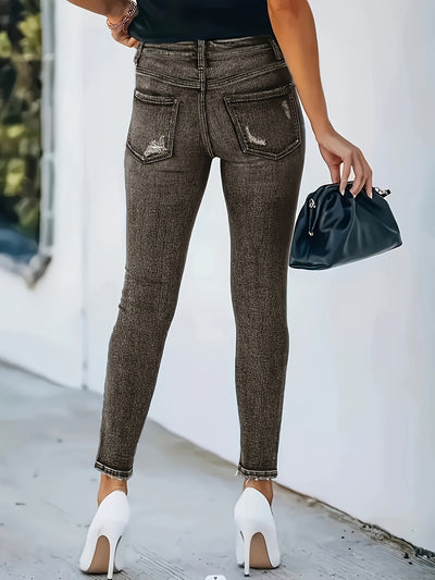 Nina | Modieuze & veelzijdige skinny jeans met hoge taille in klassiek blauw