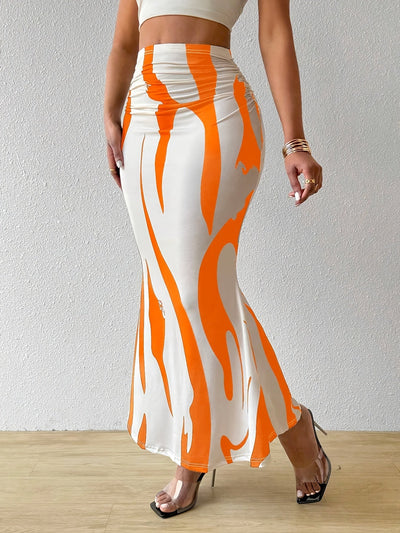 Nina | Elegante hoge taille bodycon rok met willekeurige print