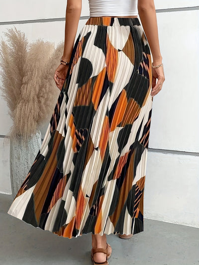 Elise | Pleated skirt with allover geo print