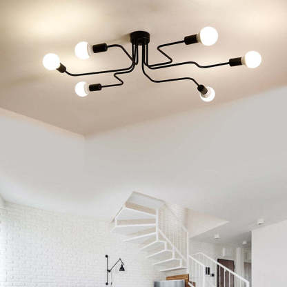Orvessan - Vintage Industrial Metal Ceiling Lamp 4 6 8 Bulb