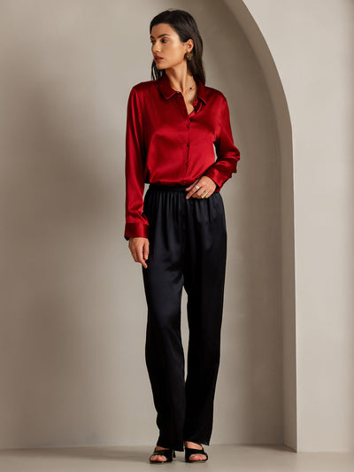 Clemence - Moderne Militaire Chic Dames Overhemd met Revers