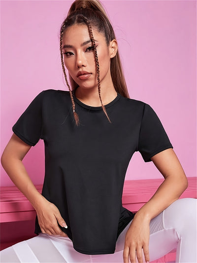 Lotte | Quick-drying women's sports shirt with short sleeves and breathable mesh contrast