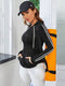Nina | Dames plus size sportjas met capuchon en gestreepte lange mouwen