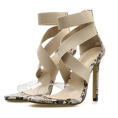 Elegant sandals with cross strap for women