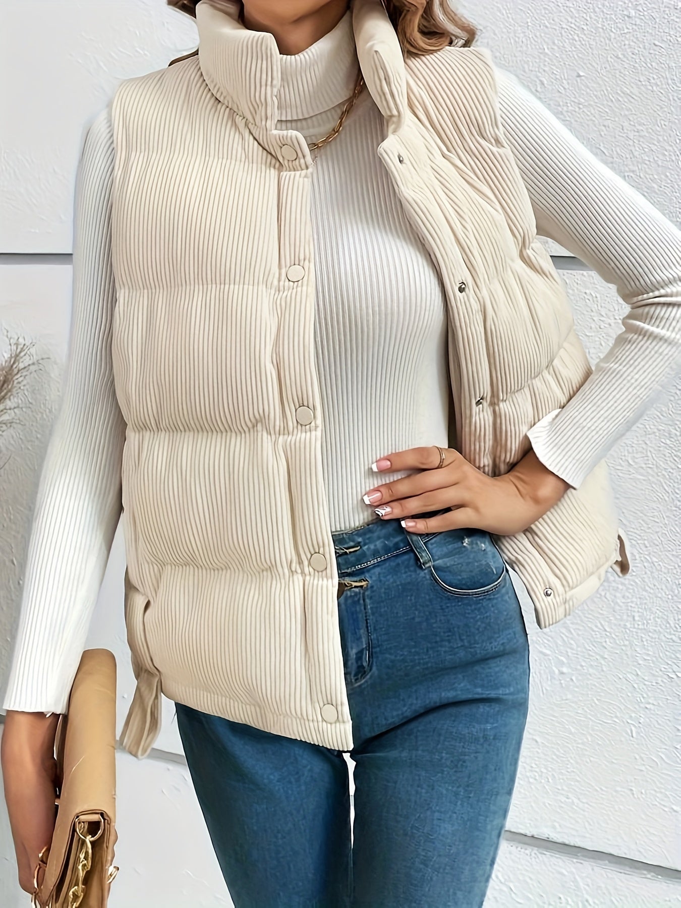 Noa | Gewatteerd corduroy gilet jack