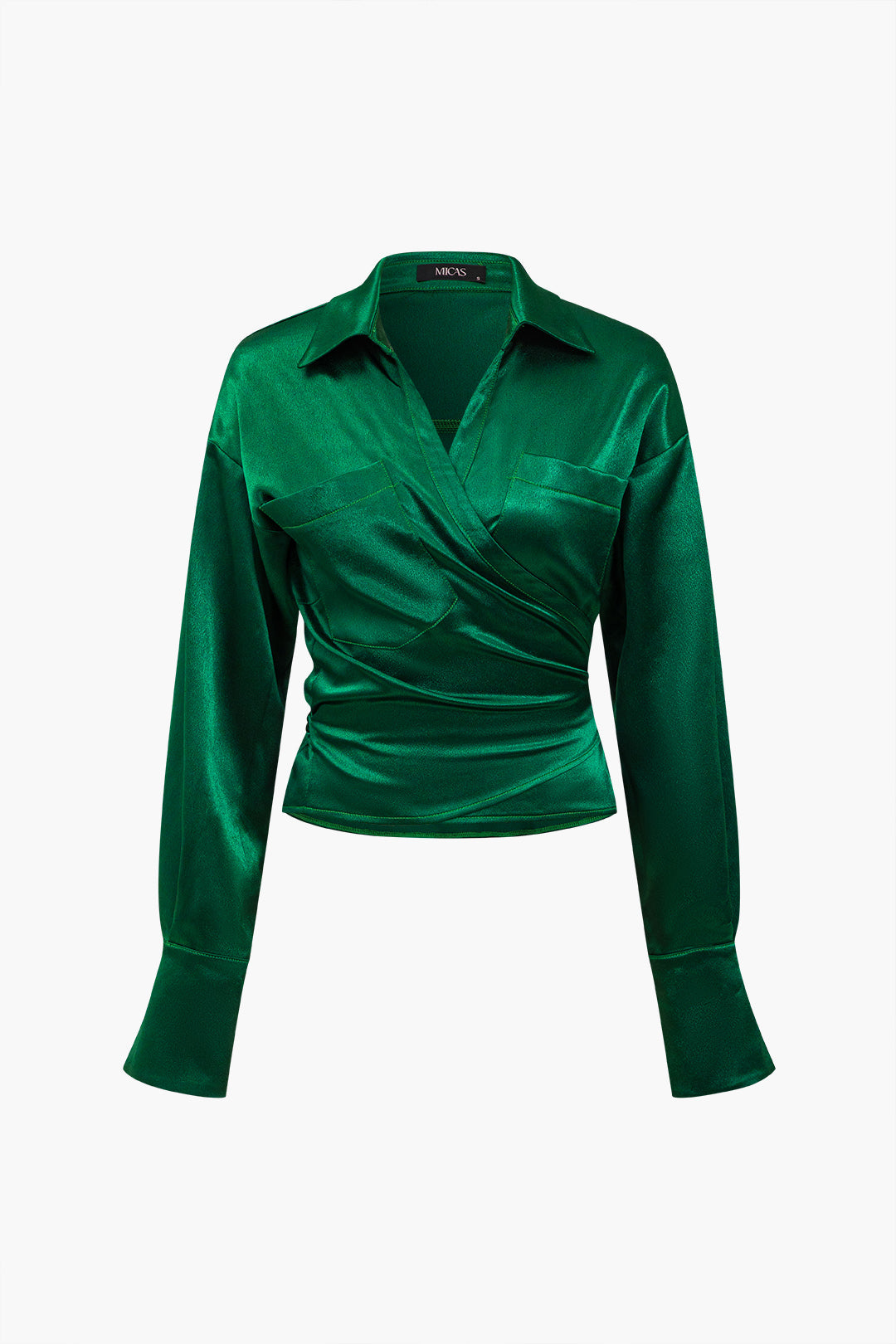 Sienna - Stijlvolle Satijnen Knoop Blouse voor Vrouwen