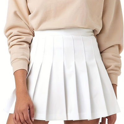 Daphne | Hoge taille damesrok met plooien en gevoerde shorts