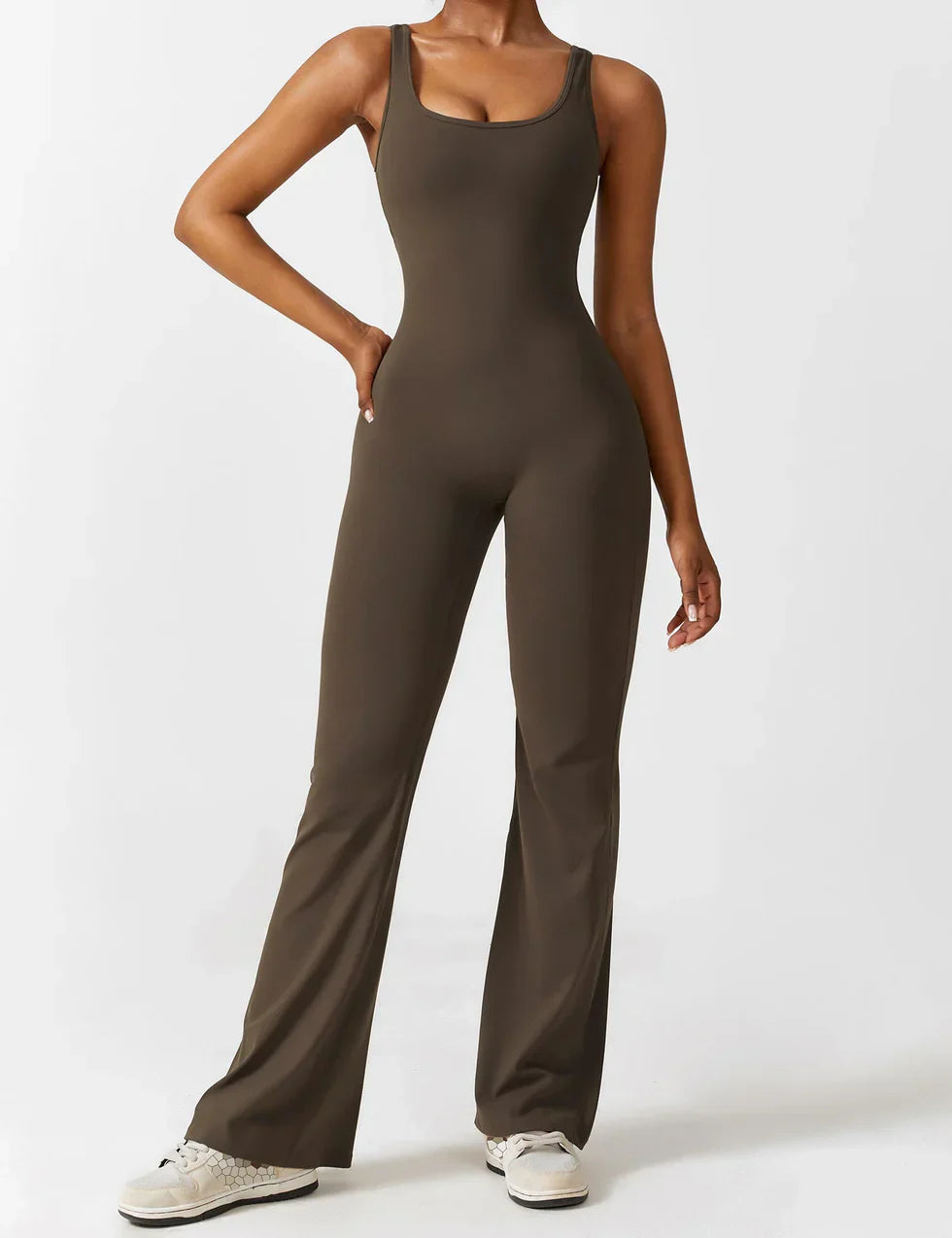 Elena - Flared V-Back Jumpsuit