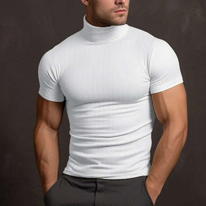 Effen heren-T-shirt met col
