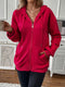 Stefanie | Stevige rits met trekkoord, losse hoodie met lange mouwen en zakken