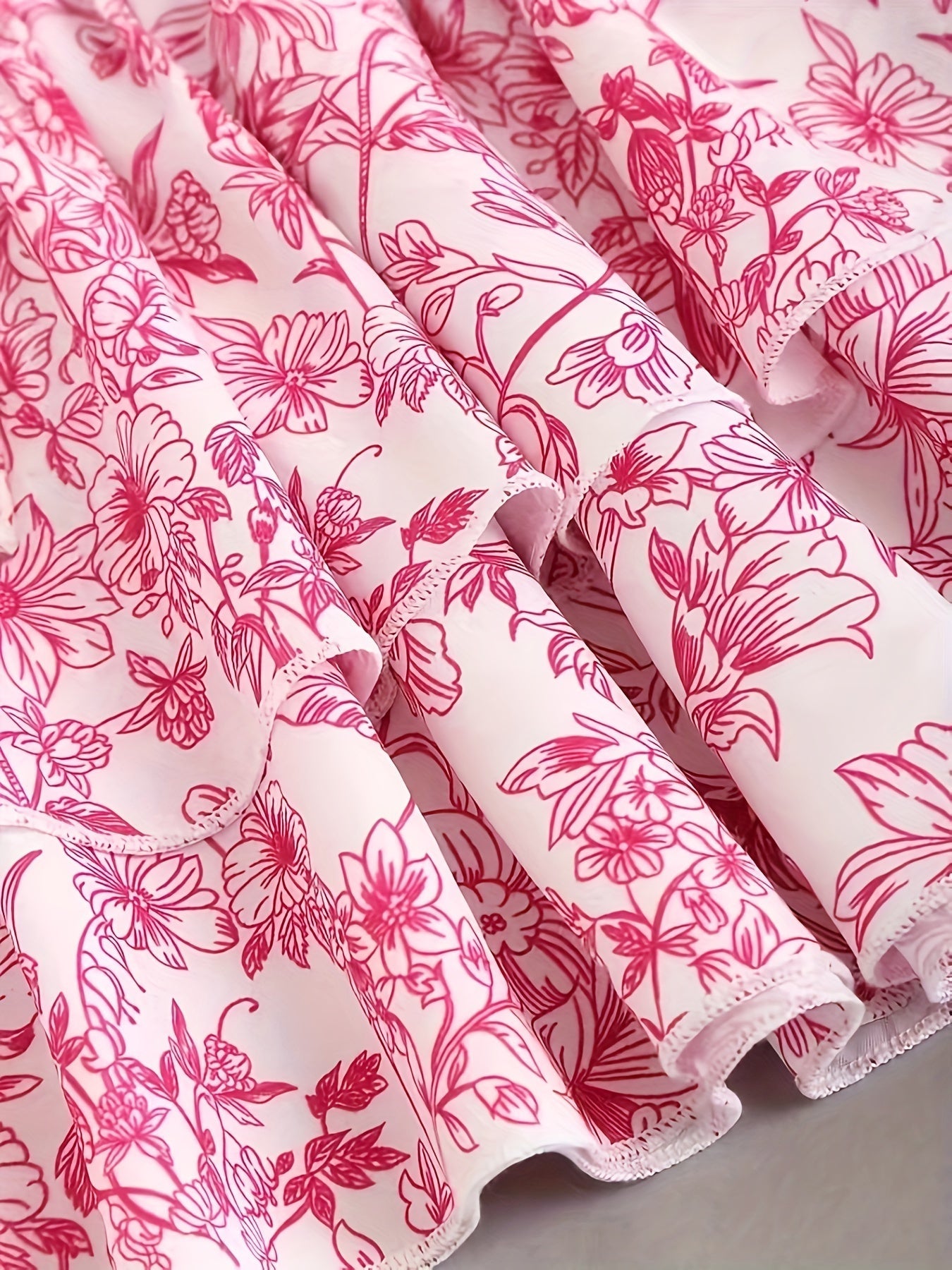 Fleurige hoge taille gelaagde rok