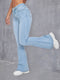 Sophie | Blauwe slim fit flare jeans met hoge stretch