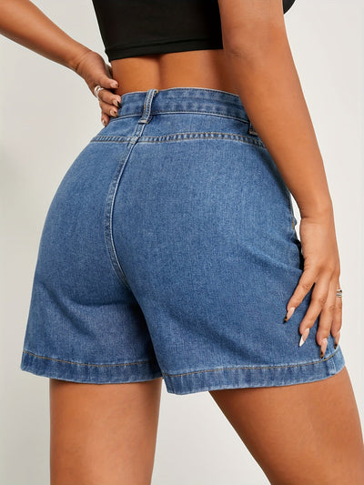 Lotte | High-waisted denim shorts in classic blue