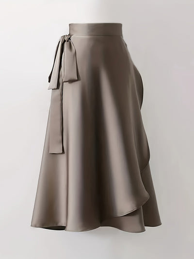 Lara | High-waisted wrap skirt in elegant solid color