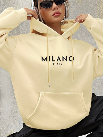 Elena | Hoodie with Italy print and drawstring