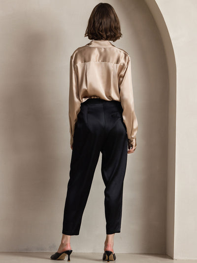 Clemence - Moderne Militaire Chic Dames Overhemd met Revers