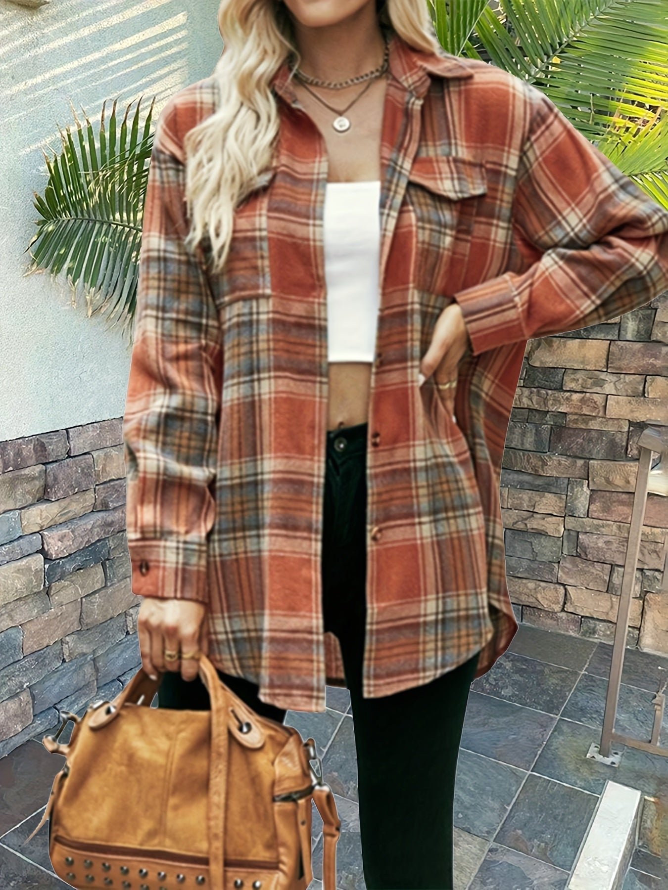 Femke | Karohemd met knopen vooraan