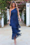 Raina - one-shoulder jurk met kwastjes