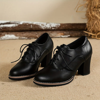 Elin | Elegant women's pumps with thick heels and laces