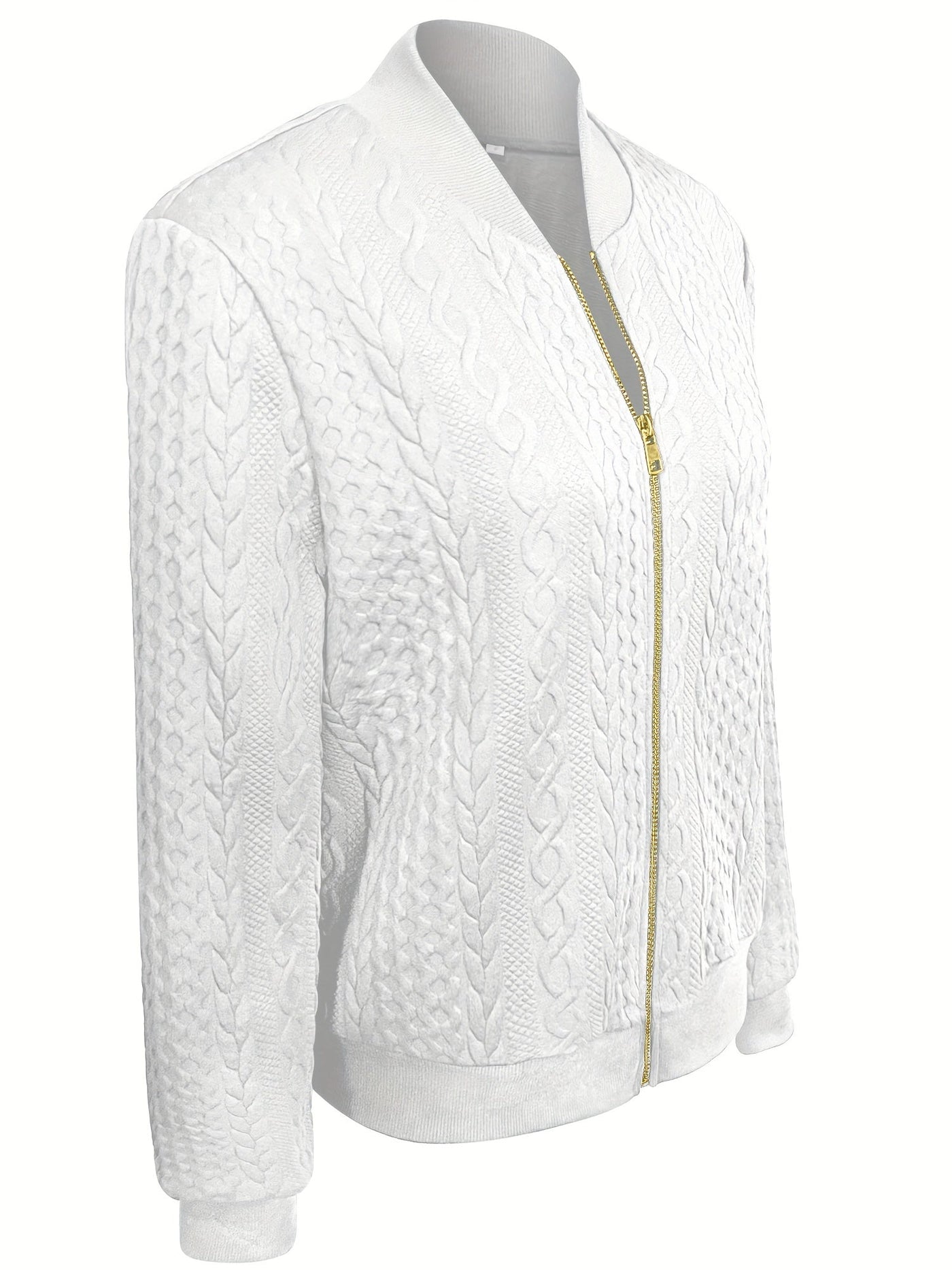 Feline | Casual bomberjack met textuur en ritssluiting