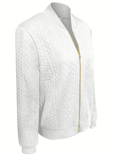 Feline | Casual bomberjack met textuur en ritssluiting