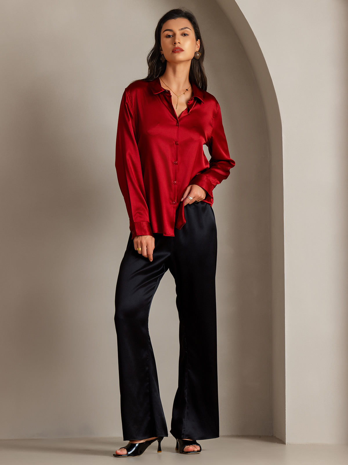 Genoveva - Elegante Utility Look Dames Colshirt