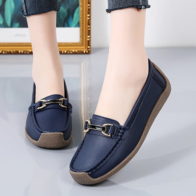 Sanne | Comfortabele platte dames mocassins met gesp