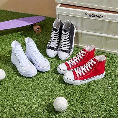 Amber | Hoge canvas sneakers met veters