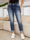 Lotte | Stretchy butterfly-embroidered slim-fit jeans with straight legs