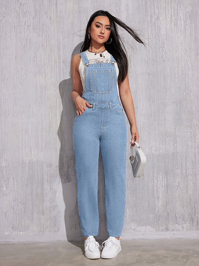 Evelien | Plain light blue denim overalls