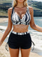 Luna | Two-piece tie-dye bikini with a V-neck and crossed straps 