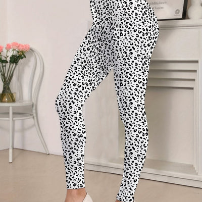 Nina | Luipaardprint skinny leggings met hoge taille