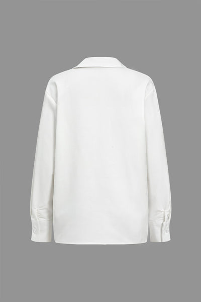 Nicola - Klassieke V-hals Effen Stijl Dames Lange Mouwen Shirt