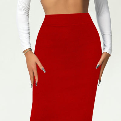 Emma | Plain high-waisted pencil skirt