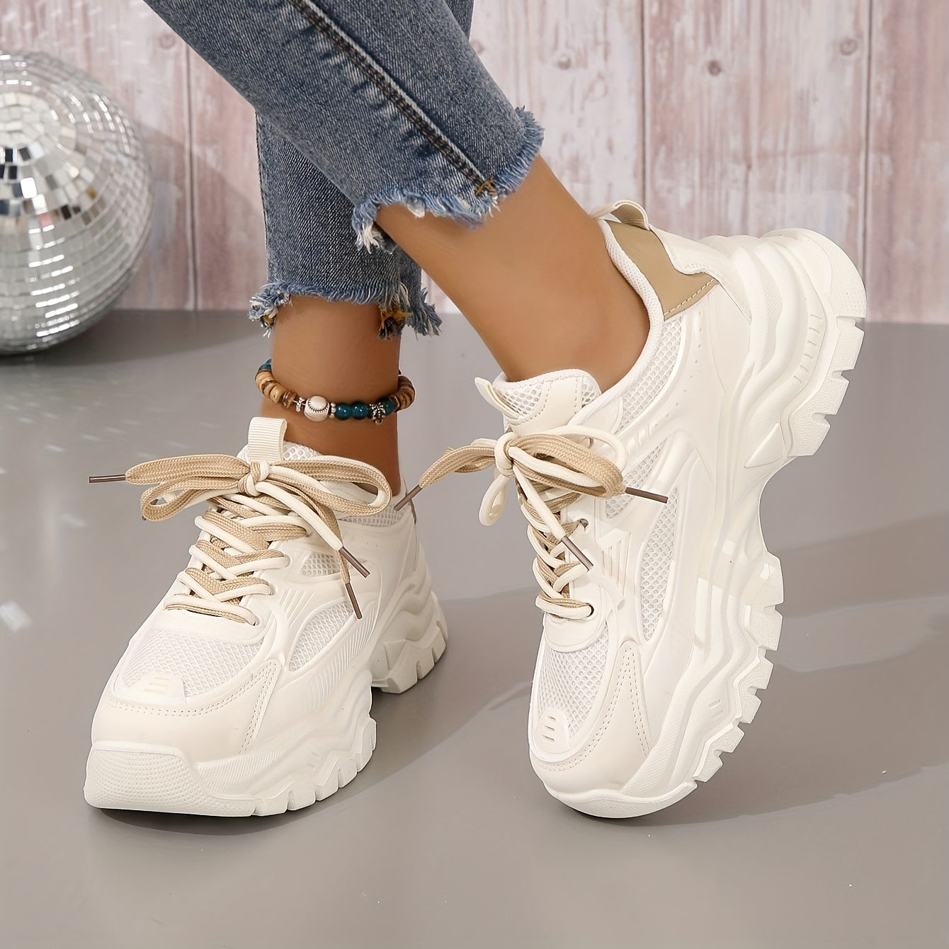 Emma | Comfortabele beige sneakers