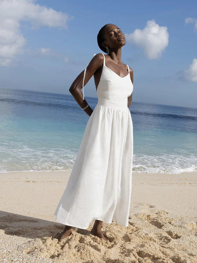 Desirae - casual strandjurk met open rug