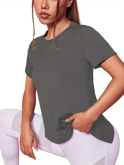 Lotte | Quick-drying women's sports shirt with short sleeves and breathable mesh contrast