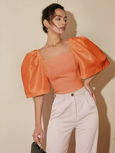 Bonnie - Slanke Blouse met Vierkante Hals