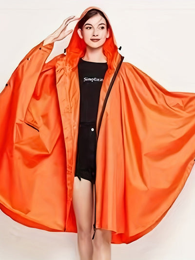Nina | Waterdichte damesregenponcho met capuchon en zakken